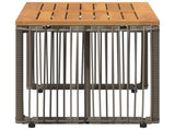 Outdoor Table Grey and Brown 80 x 40 x 40 cm Poly Rattan 42025165