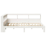 Bookcase Bed without Mattress White 120x190 cm Small Double Solid Wood Pine 3324401