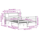 ZNTS Bookcase Bed without Mattress 120x200 cm Solid Wood Pine 3322201