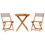 ZNTS 3 Piece Bistro Set Taupe Fabric and Solid Wood 3281846