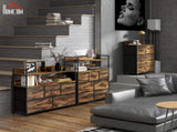 Rustic Chest of Five Fabric Drawers - Rustic Brown T3398P330512