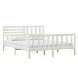 3101164 Bed Frame without Mattress White Solid Wood 160x200 cm