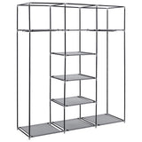 Wardrobe with Compartments and Rods Grey 150x45x175 cm Fabric 282456