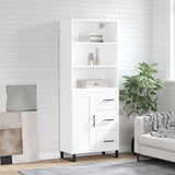 Highboard White 69.5x34x180 cm Engineered Wood 3190045
