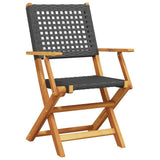 Bistro Set Black Solid acacia wood Compact Foldable Bistro Set 3281850