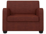Armchair Antique Shiny Brown Faux Leather 42043440