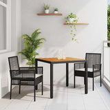 Garden Dining Set 3 pcs Black Poly rattan 3334901