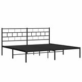 Metal Bed Frame without Mattress with Headboard Black 193x203cm 355665
