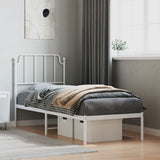 Metal Bed Frame without Mattress with Headboard White 80x200cm 373927