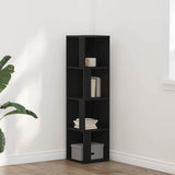 Corner Shelves Black Oak 33 x 33 x 132 cm Engineered Wood 862692