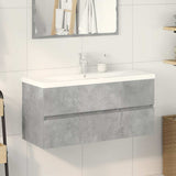 2 Piece Bathroom Furniture Set Concrete Grey Engineered Wood 3324917
