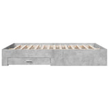 Bed Frame with Drawers without Mattress Concrete Grey 150x200 cm King Size 3280380