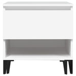 ZNTS Side Table White 50x46x50 cm Engineered Wood 819548