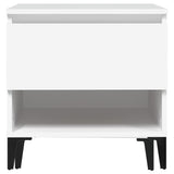 ZNTS Side Table White 50x46x50 cm Engineered Wood 819548