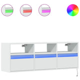 TV Wall Cabinet with LED Lights White 130x31x45 cm 852341