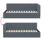 Corner Bed Frame with Headboard Dark grey 100 x 200 cm Velvet 42016318
