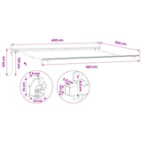 Awning Frame 4x3 m Automatic Roll-back Aluminium 141466