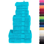 12 Piece Premium Towel Set SOLUND Turquoise 600 gsm 137583
