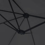 Double-Head Garden Parasol with LEDs Black 449x265 cm 362959
