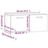 Wall Cabinet White 80x36.5x35 cm Engineered Wood 812933