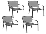 Outdoor Chair Set of 4 Anthracite Steel Medium Stackable 310154
