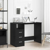 Desk with Drawers Black Oak 102x50x76 cm Engineered Wood 861993