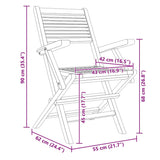 Folding Garden Chair Set of 6 Teak Wood Solid teak wood Medium 3155068