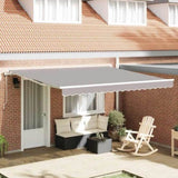 Retractable Awning Manual Light Grey 400 x 300 cm Fabric 3330641