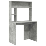 Desk with Shelf Concrete Grey 91 x 50 x 149 cm Engineered Wood 869261