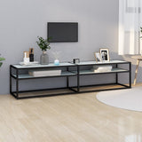 TV Cabinet White Marble 180x40x40.5 cm Tempered Glass 331724