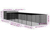 Dog House with Run Light Grey 214x865x181 cm Galvanised Steel 3189140