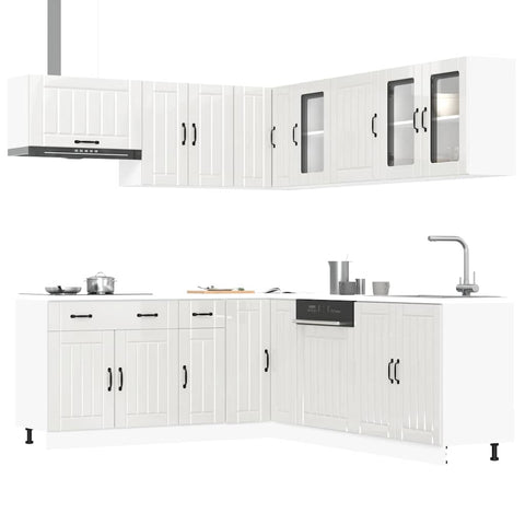 ZNTS 11 Piece Kitchen Cabinet Set Lucca Gloss White Engineered Wood 3314923