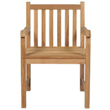 Outdoor Chair Set of 8 Brown Solid teak wood Medium Durable 3073003
