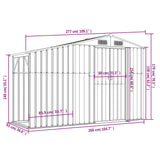 Garden Shed Grey 277x93x179 cm Galvanised Steel 364516