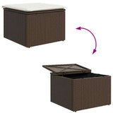 Sofa Set with Cushion 4 pcs Brown and White Poly Rattan 3354657