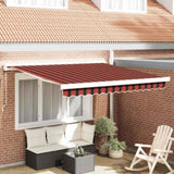 Retractable Awning Red and Black 300 x 250 cm Fabric and Metal 3329949