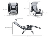 Zero Gravity Lounger Chair, Folding Reclining Patio Chair with Shade Cover, Padded Seat, Cup Holder, T3398P323989