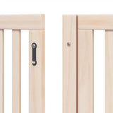 Dog Gate with Door Foldable 10 Panels 800 cm Poplar Wood 3155667