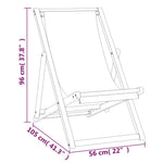 ZNTS Deck Chair Teak 56x105x96 cm Cream 43802