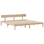 ZNTS Bookcase Bed without Mattress 200x200 cm Solid Wood Pine 3321782