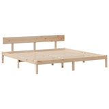 ZNTS Bookcase Bed without Mattress 200x200 cm Solid Wood Pine 3321782