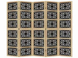 Room Divider 5 Panels Brown and Black Solid Wood Paulownia 358807