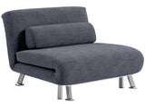 Single Velvet-Feel Sleeper Chair - Charcoal Grey T3398P329926