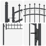 Fence Gate with Spikes EMMEN 200 x 100 cm Powder-coated steel 42008991
