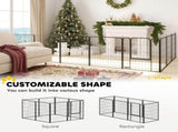 Eight-Panel Dog Playpen with Door, for Large Dogs, Indoors, Outdoors, 100cm Tall, Black T3398P349751