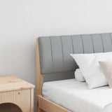 Upholstered Headboard Light Grey 200 cm Solid Pine Wood 879209