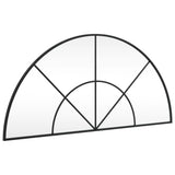 Wall Mirror Black 100x50 cm Arch Iron 358652