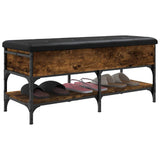 Shoe Bench Smoked Oak 102x42x45 cm Engineered Wood 835199