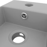 Bathroom Sink with Overflow Ceramic Light Grey 146993