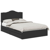 Storage Bed with Headboard Black 120 x 200 cm Engineered Wood 3413521